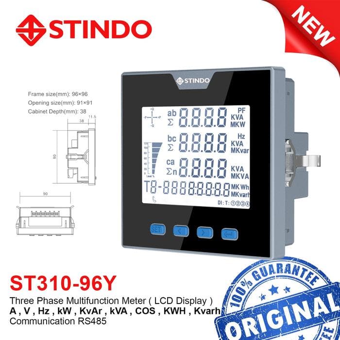 Digital Panel Meter 3P Multifunciton Meter ST310-96Y STINDO