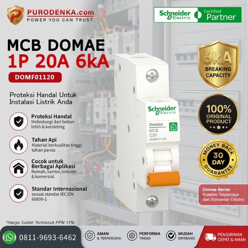 SCHNEIDER MCB DOMAE 1P 20A DOMF01120